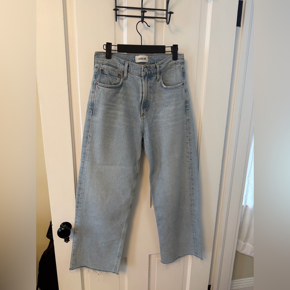 Agolde Light Blue High Rise Wide Leg jeans
